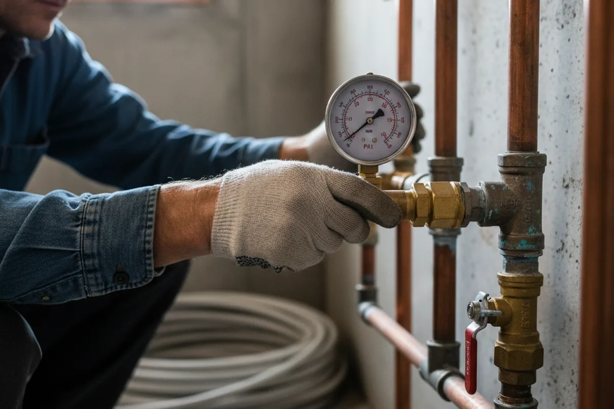 Pressure testing a repaired line during Water Line Repair in Laie